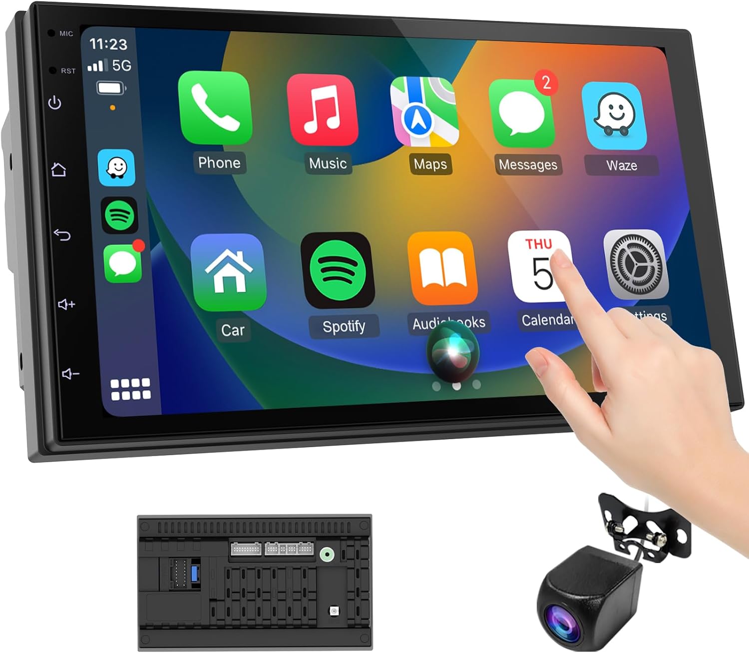Wireless CarPlay Screen for Cars - 7 Inch Touchscreen Stereo