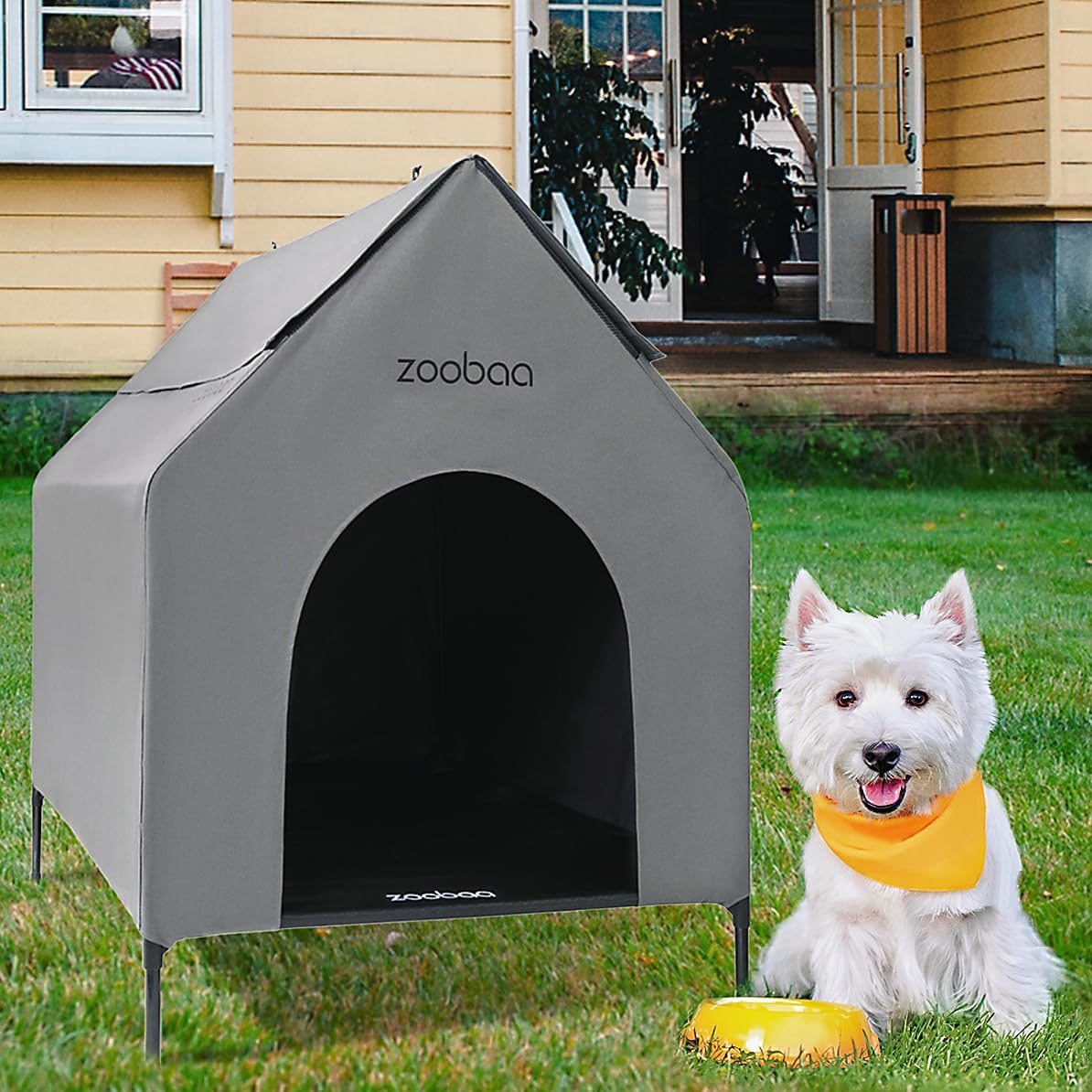 29in 2-in-1 Elevated Dog House for Medium Dogs by Zooba