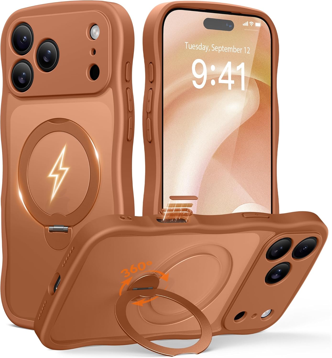 GolbinBox iPhone 17 Pro Case with 360 Spin Magnetic Stand
