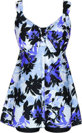 Plus Size Tankini Swimdress Two Piece Bathing Suit - Tummy