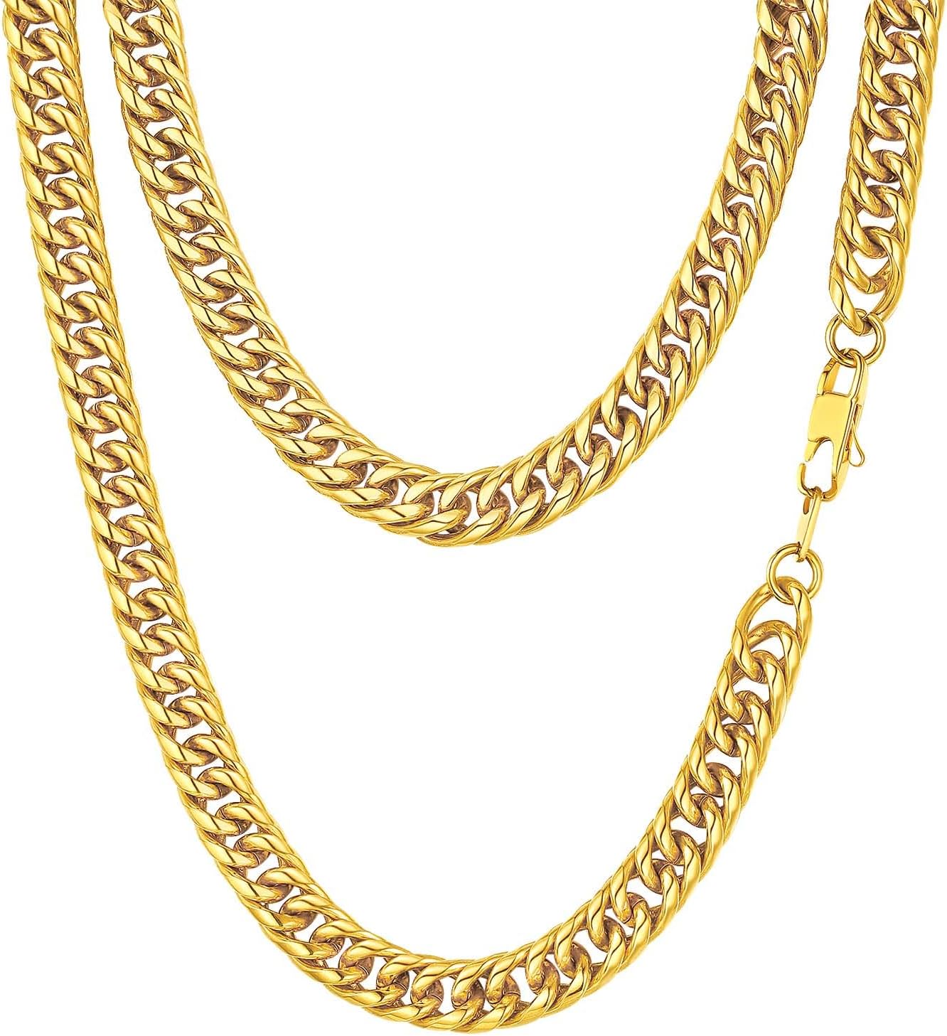 FindChic Men Curb Chain Necklace - Stylish Gold Plated Jewelry