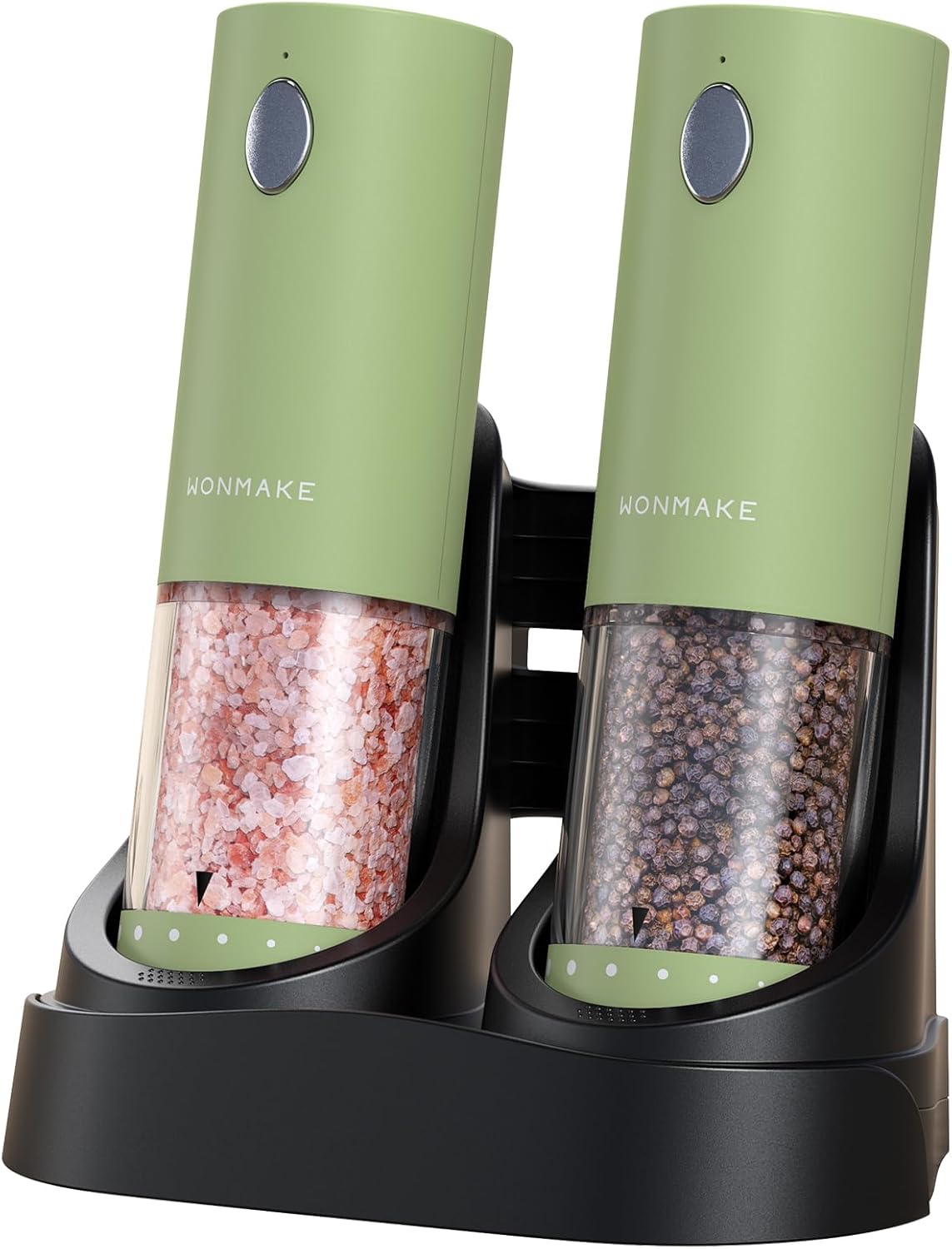 Electric Salt and Pepper Grinder Set with LED Light and Coarseness