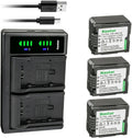 Kastar 3-Pack VW-VBG130 Battery and LTD2 USB Charger - Dual Charge Kit