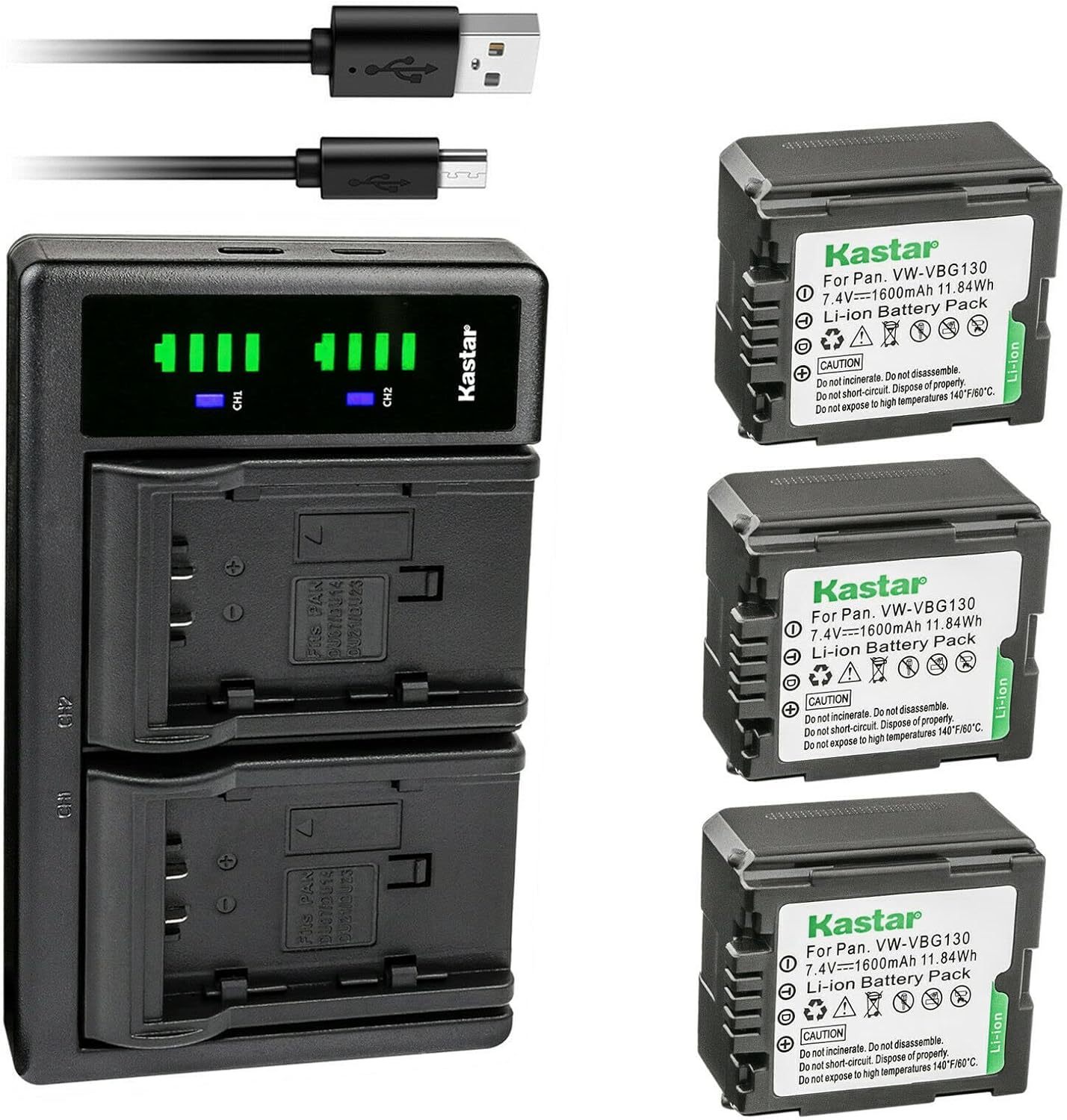 Kastar 3-Pack VW-VBG130 Battery and LTD2 USB Charger Review