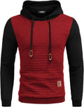 COOFANDY Mens Hooded Waffle Knit Pullover Hoodie - Comfortable ribbed
