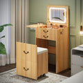 3-in-1 Vanity with Flip Mirror & Lights - Compact Makeup Table