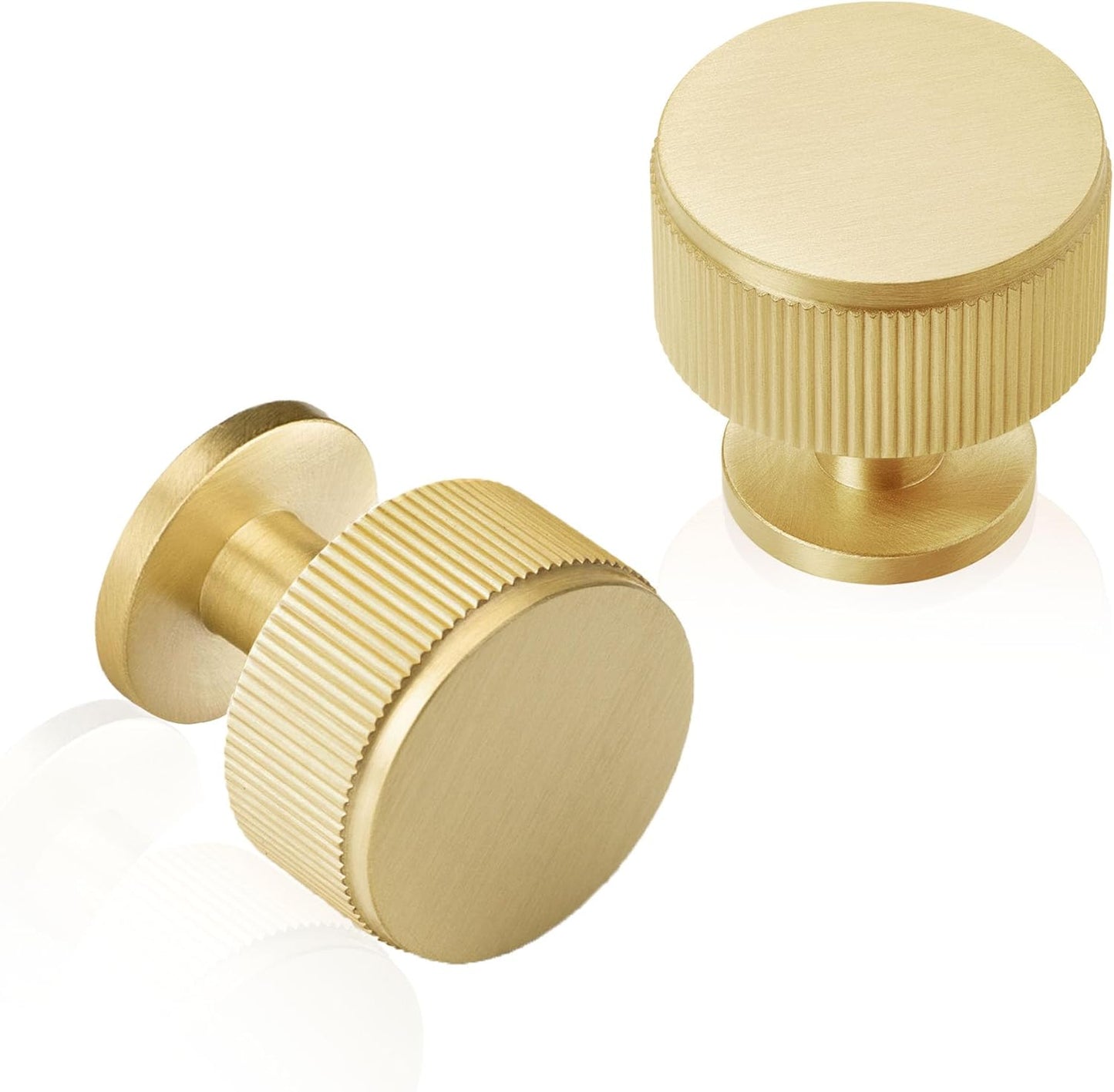 QOGRISUN Solid Brass Cabinet Knobs 10 Pack for Modern Decor
