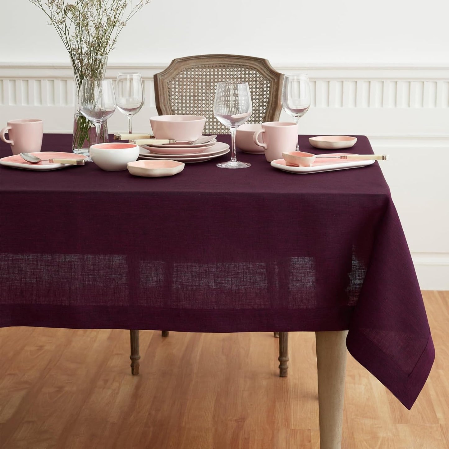 Pure Linen Tablecloth 52 x 52 Inch for Stylish Fall Decor