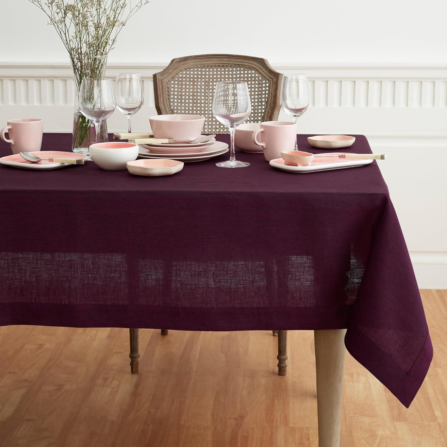 Pure Linen Tablecloth 52 x 52 Inch for Stylish Fall Decor
