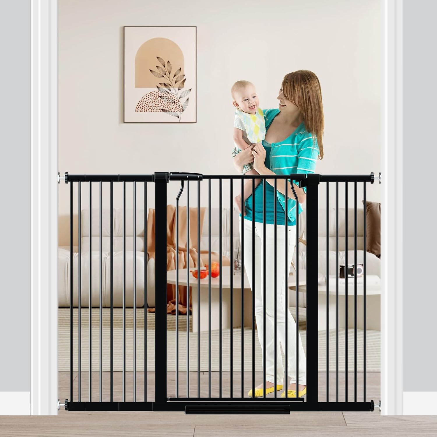Extra Tall Baby Gate for Stairs - 40.5in Safety Barrier