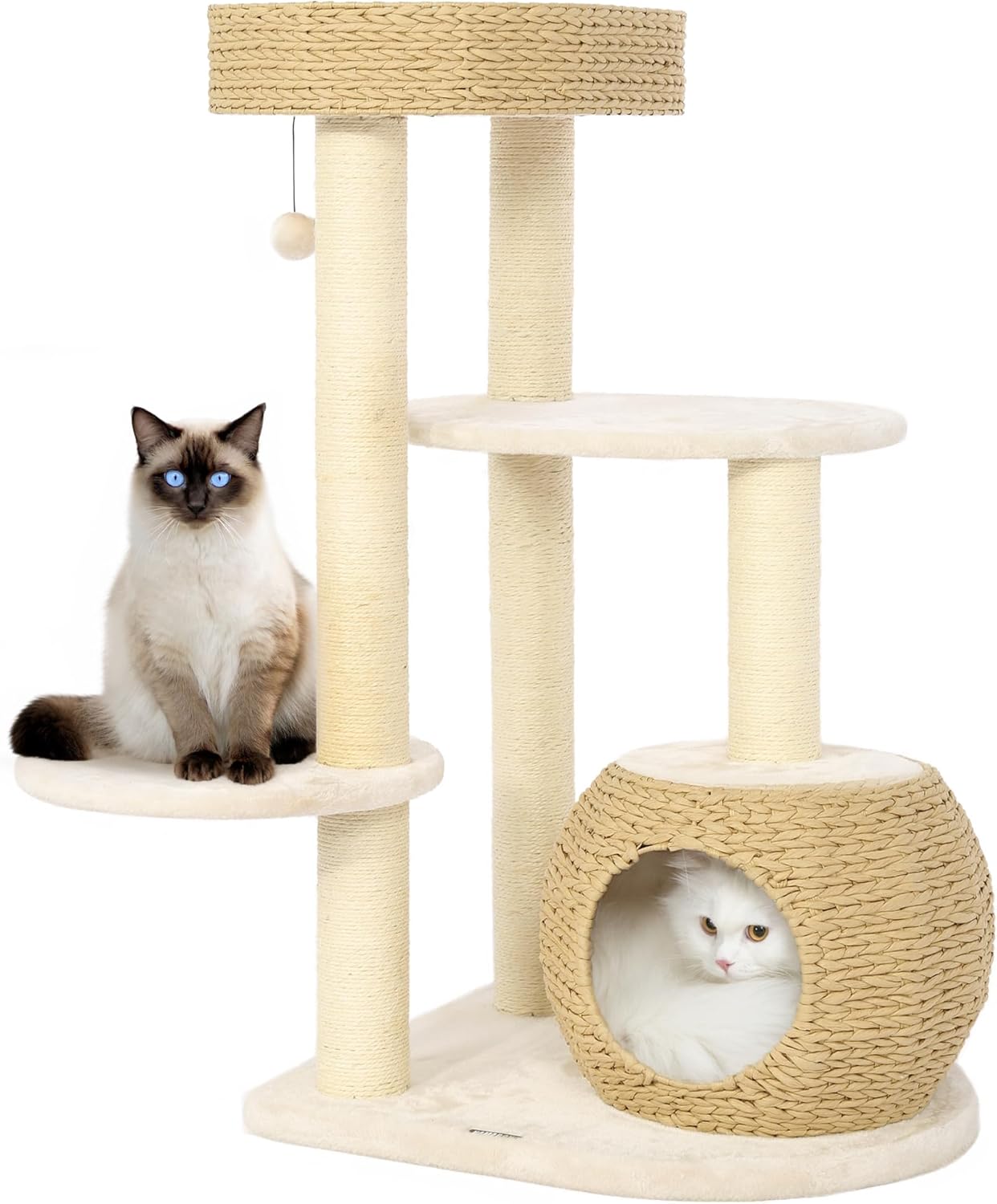 KAMABOKO Modern Cat Tree for Indoor Cats - 39in Tall Condo