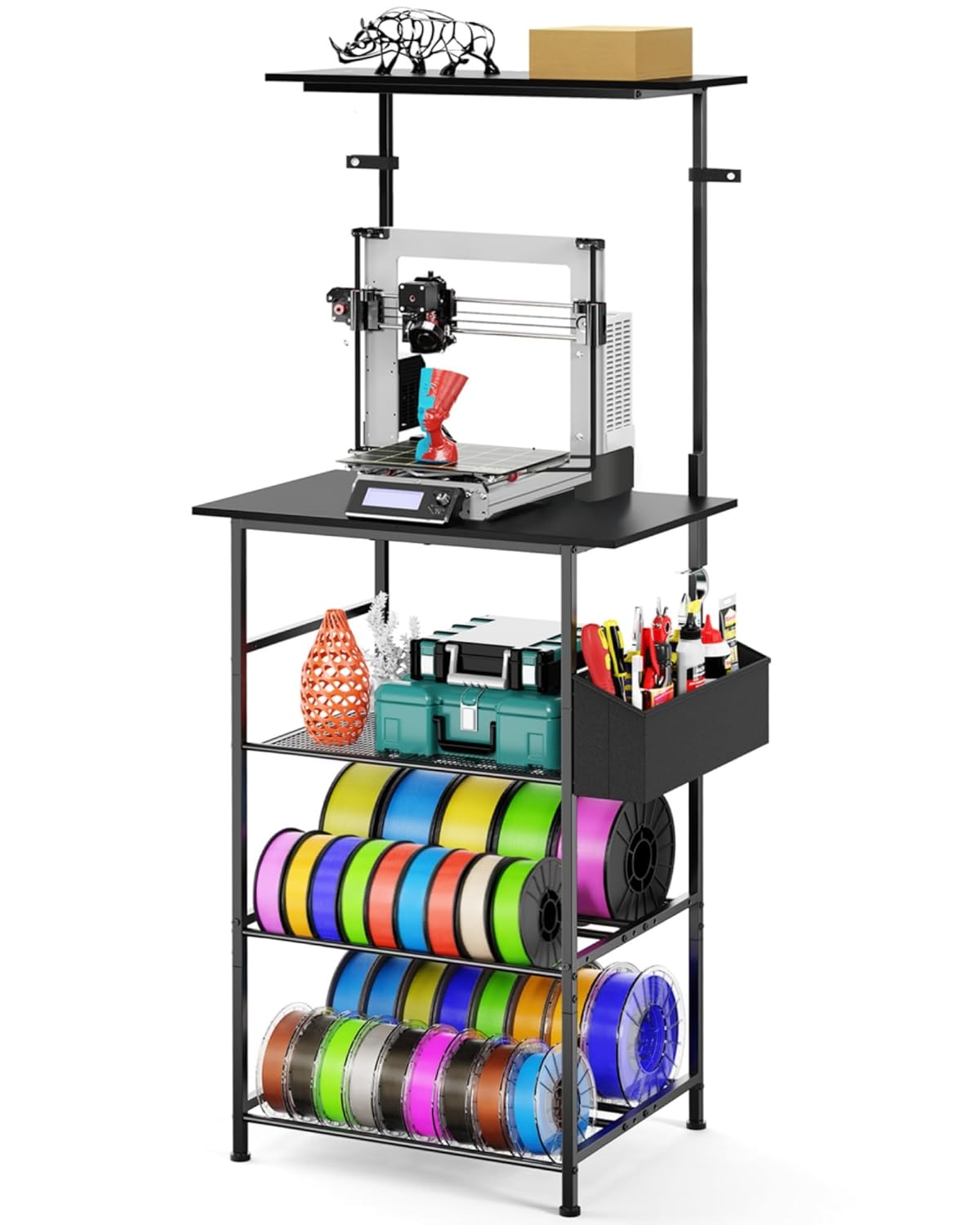 3D Printer Stand with Filament Storage for Home Office Use