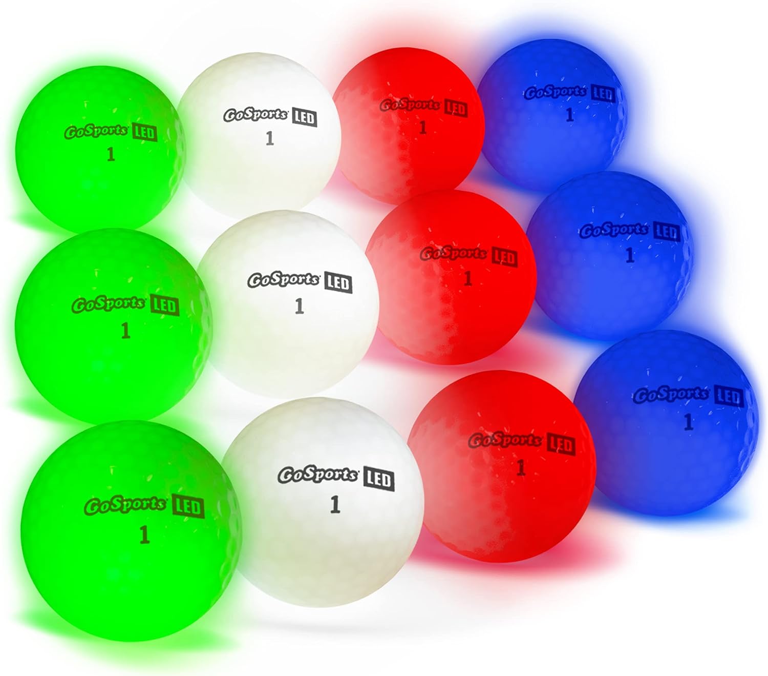 Light Up LED Golf Balls 12 Pack for Nighttime Fun and Practice