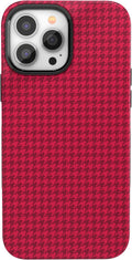 Casely iPhone 13 Pro Case Compatible with MagSafe - Pink Houndstooth