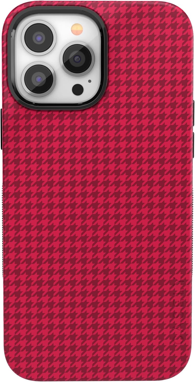 Casely iPhone 13 Pro Case - Best Dressed Pink Houndstooth Style