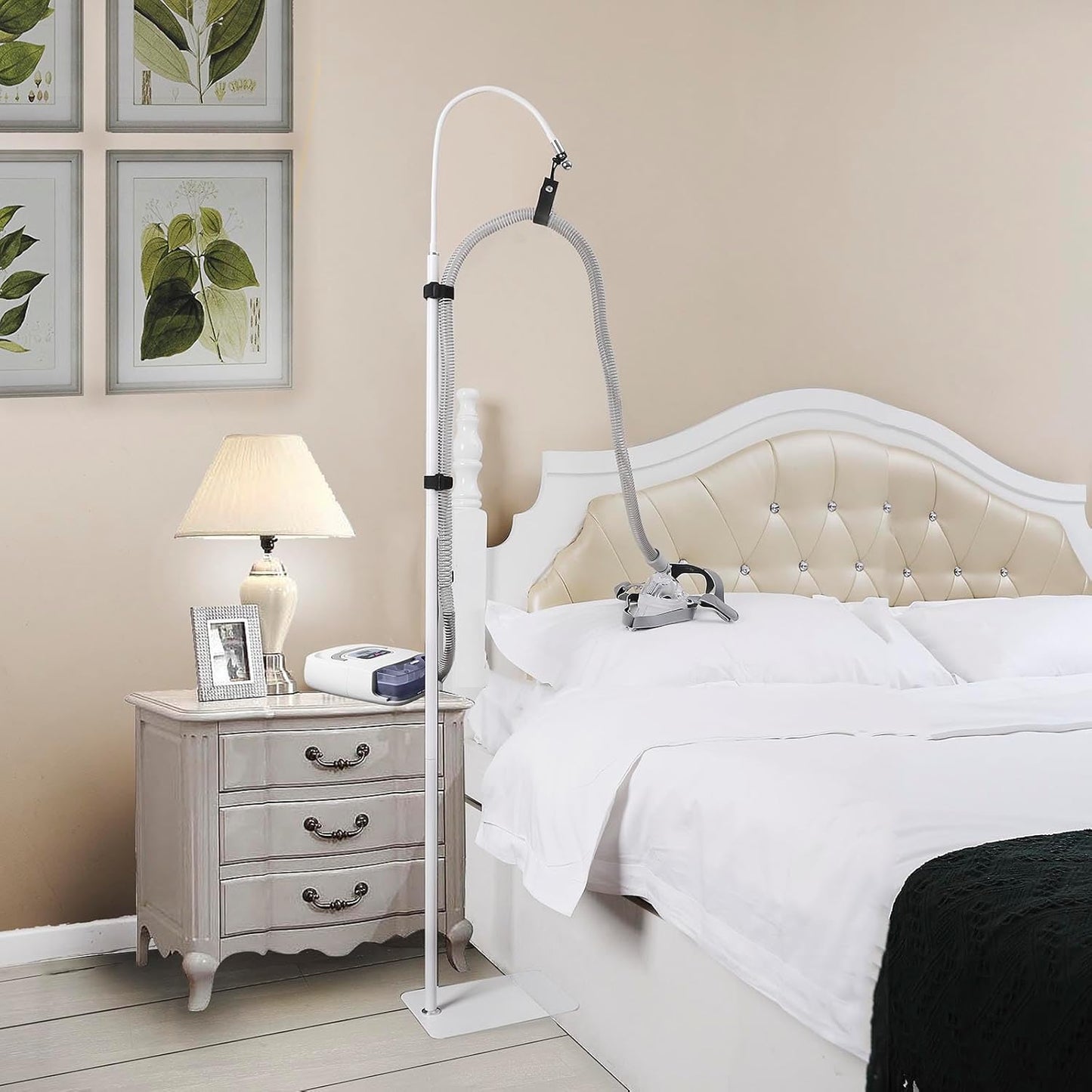 CPAP Hose Holder for Bed Adjustable Height and Angle Support