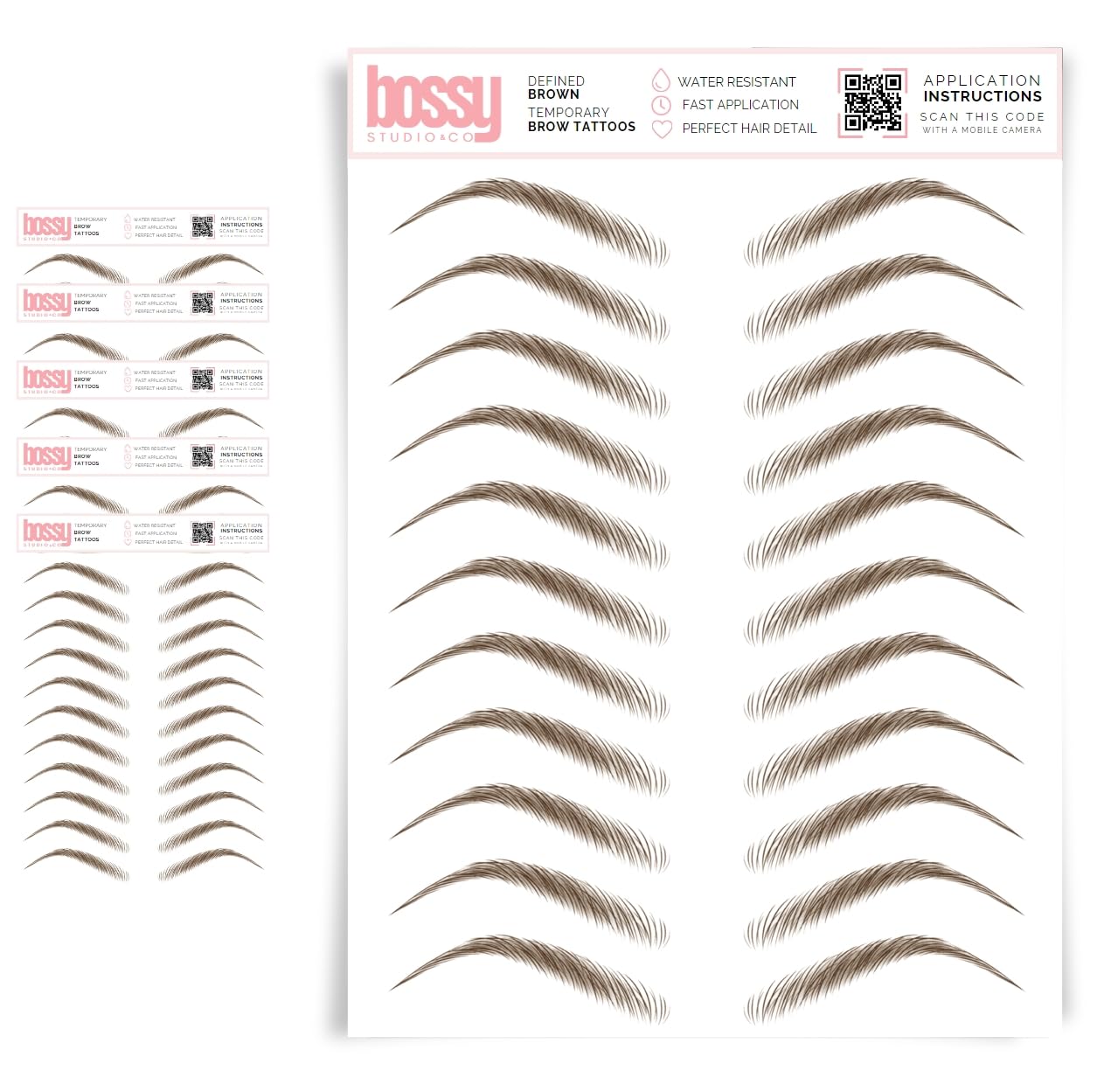 5 Pack Waterproof Eyebrow Tattoos for Natural Hair-Like Brows