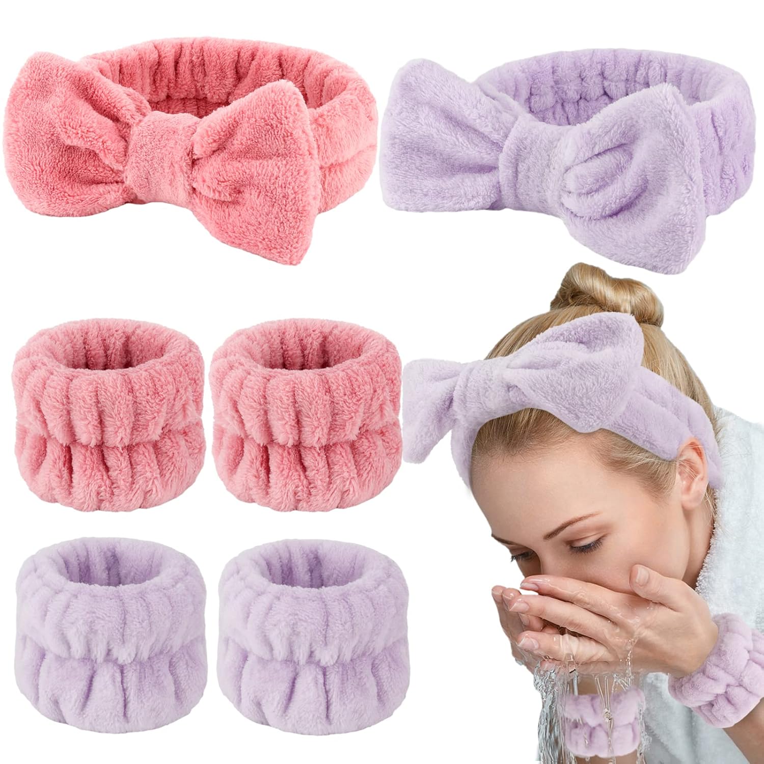 WHAVEL Spa Headband & Wristband Set - Ultimate Skincare Kit