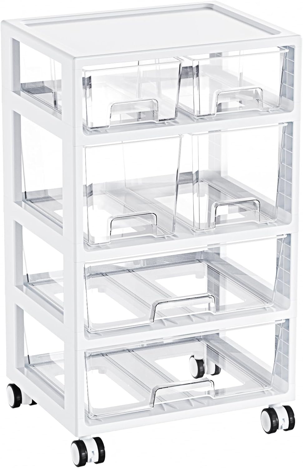 Vtopmart 4 Tier Plastic Drawer Storage Organizer with Wheels