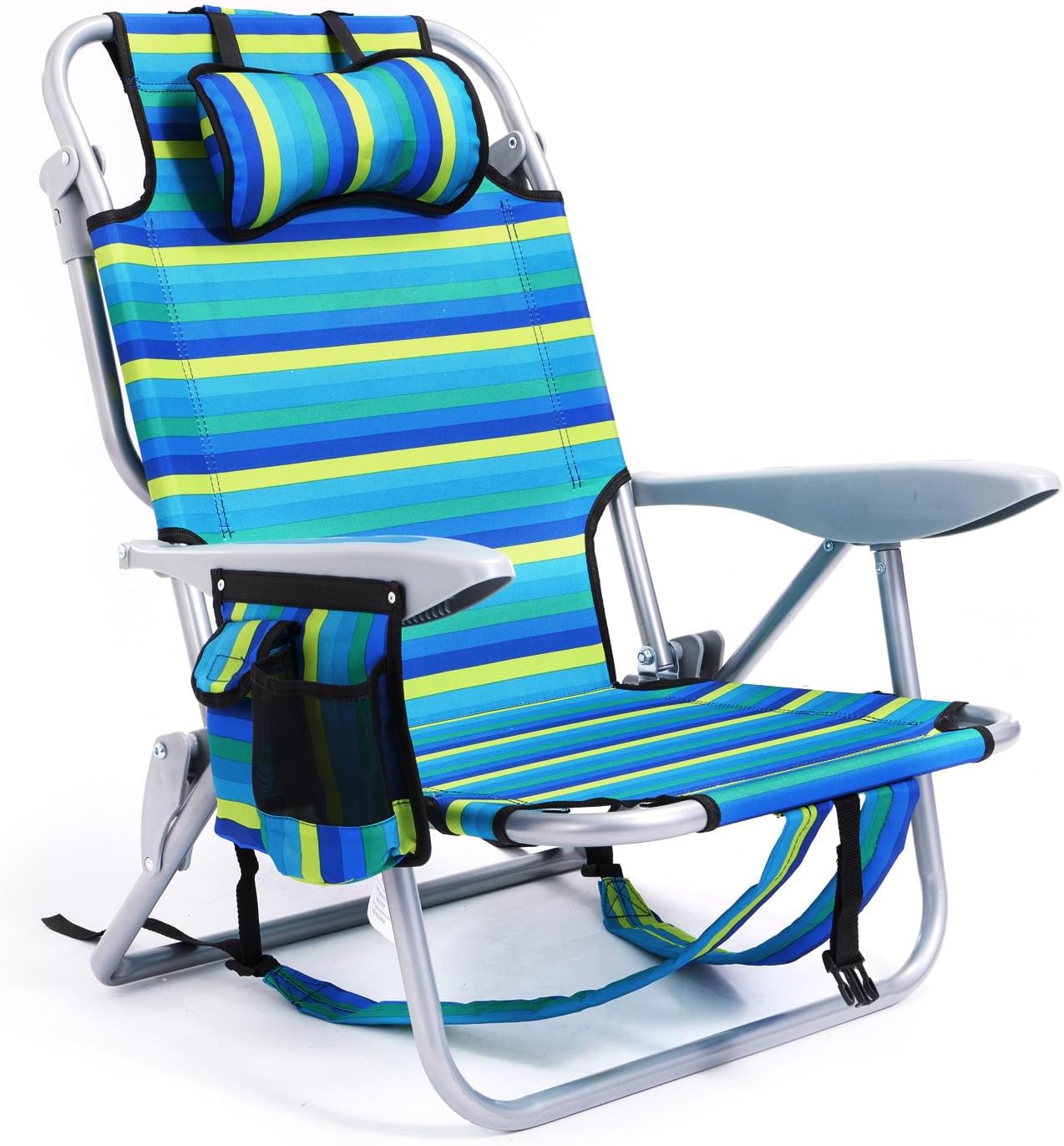 Portable Beach Chair for Adults with 5 Positions and Headrest