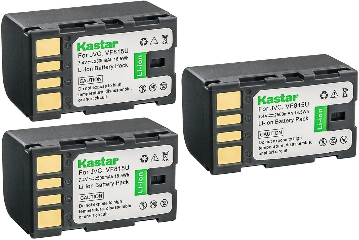 Kastar BN-VF815 Battery 3-Pack for JVC GZ-MG275US Cameras