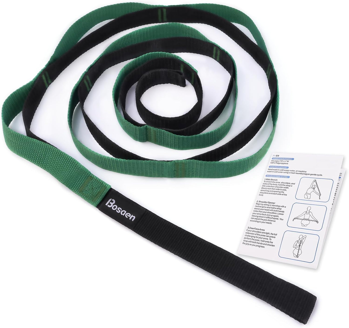 2024 Stretching Strap: 10 Loop Non-Elastic Yoga Tool