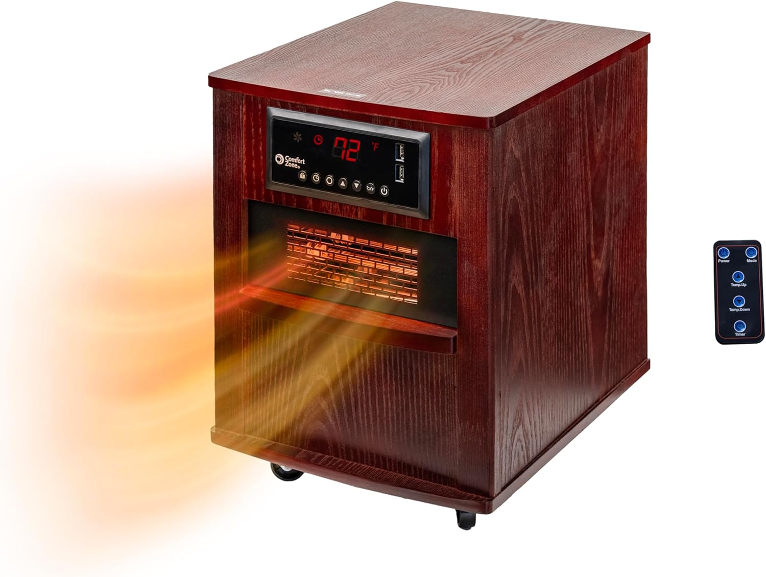 Cozy & Convenient: 1,500W Infrared Heater with Remote