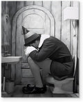 Funny Framed Canvas Wall Art Bathroom Decor Poster - Humorous Toilet