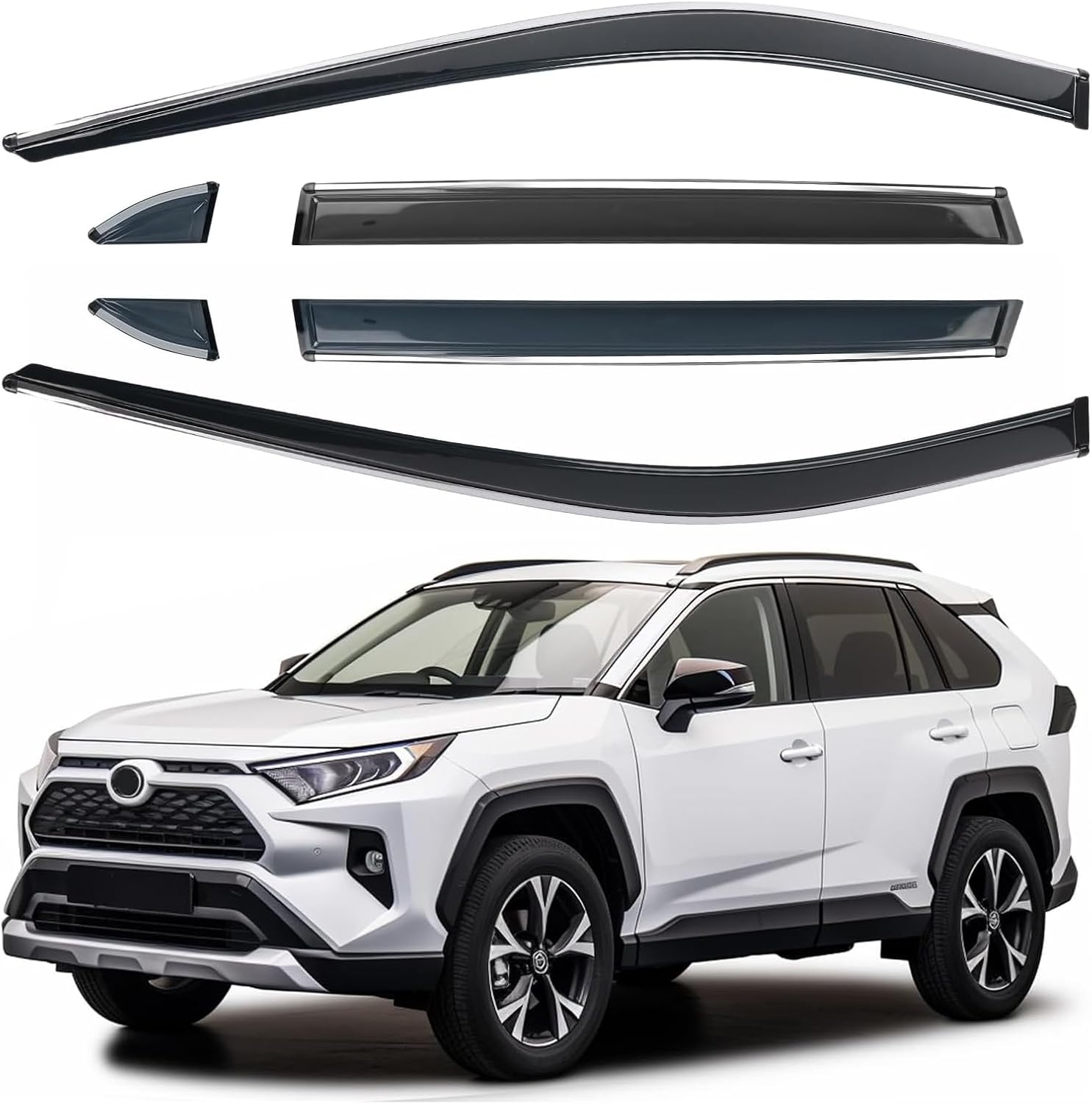 Rain Guards Window Visors for Toyota RAV4 2019-2025 - 6 Piece Set