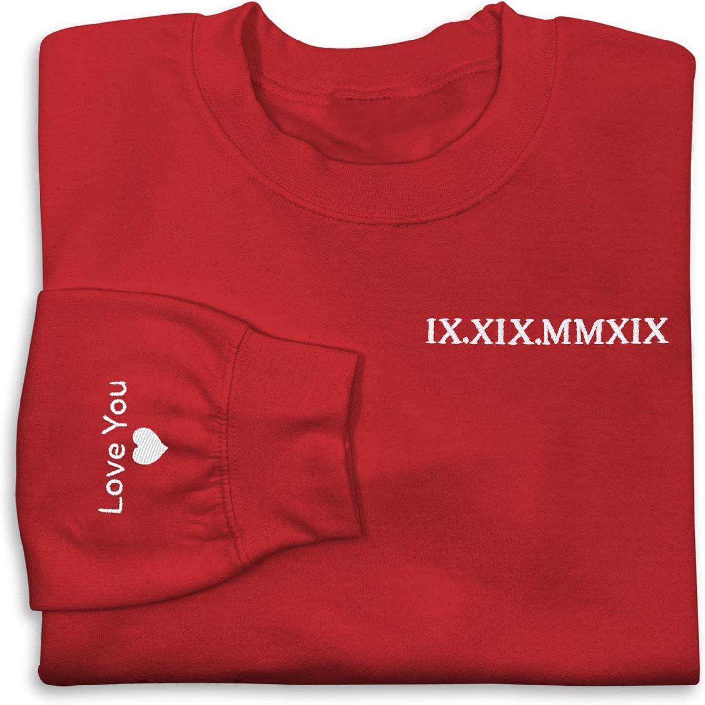 Custom Roman Date Sweatshirt for Valentine's Day