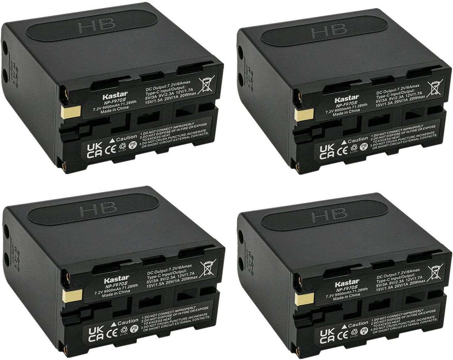 Kastar 4-Pack NP-F970S Battery Replacement for Sony Cameras