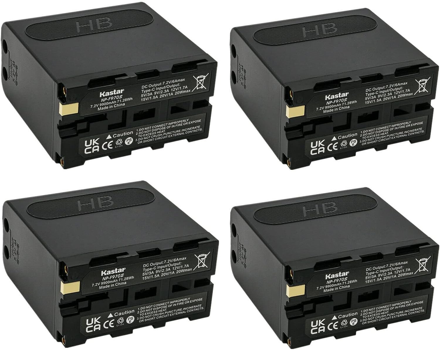 Kastar 4-Pack NP-F970S Battery Replacement for Sony Cameras