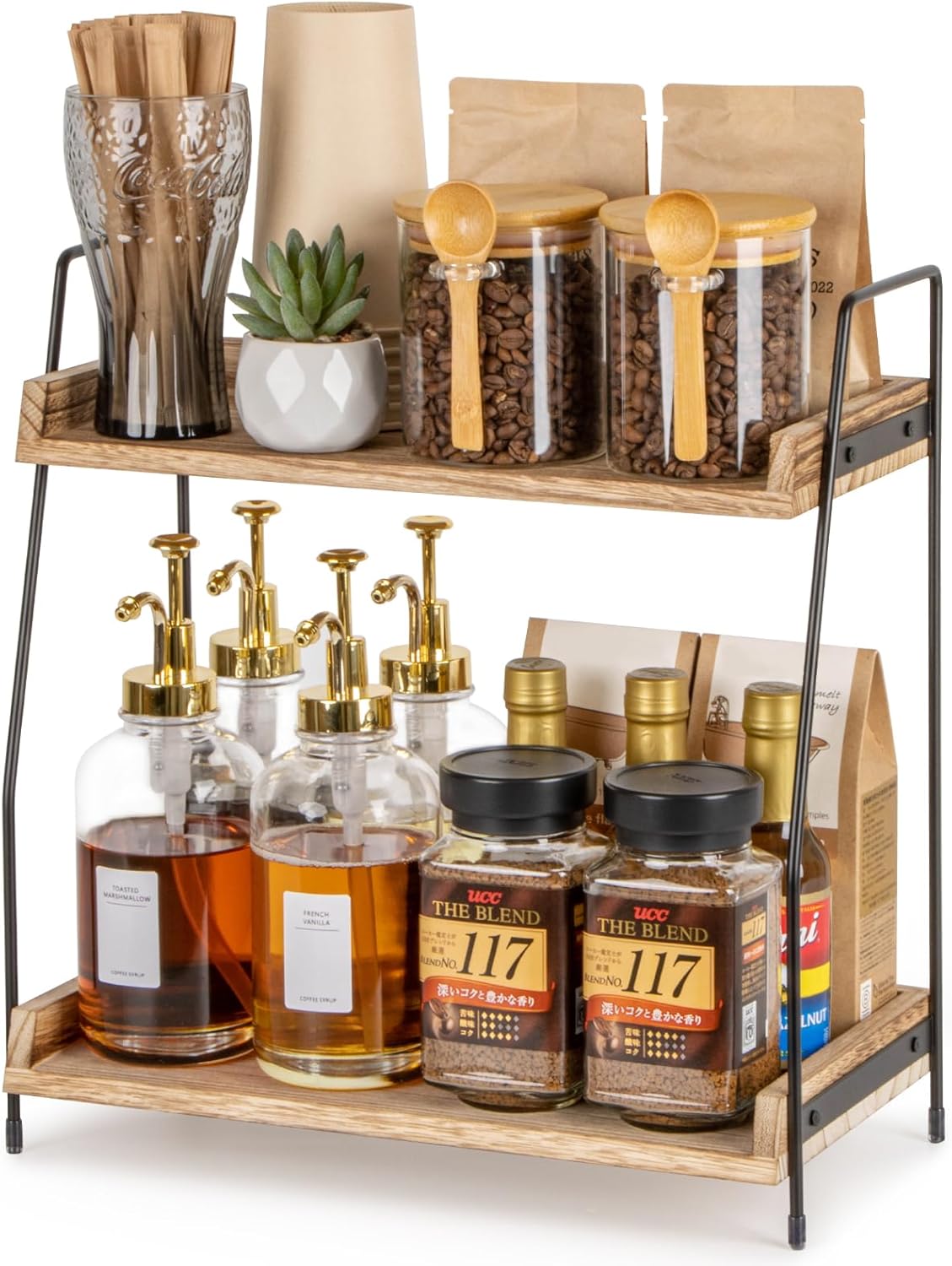 2 Tier Coffee Station Organizer - Declutter & Organize in Style!