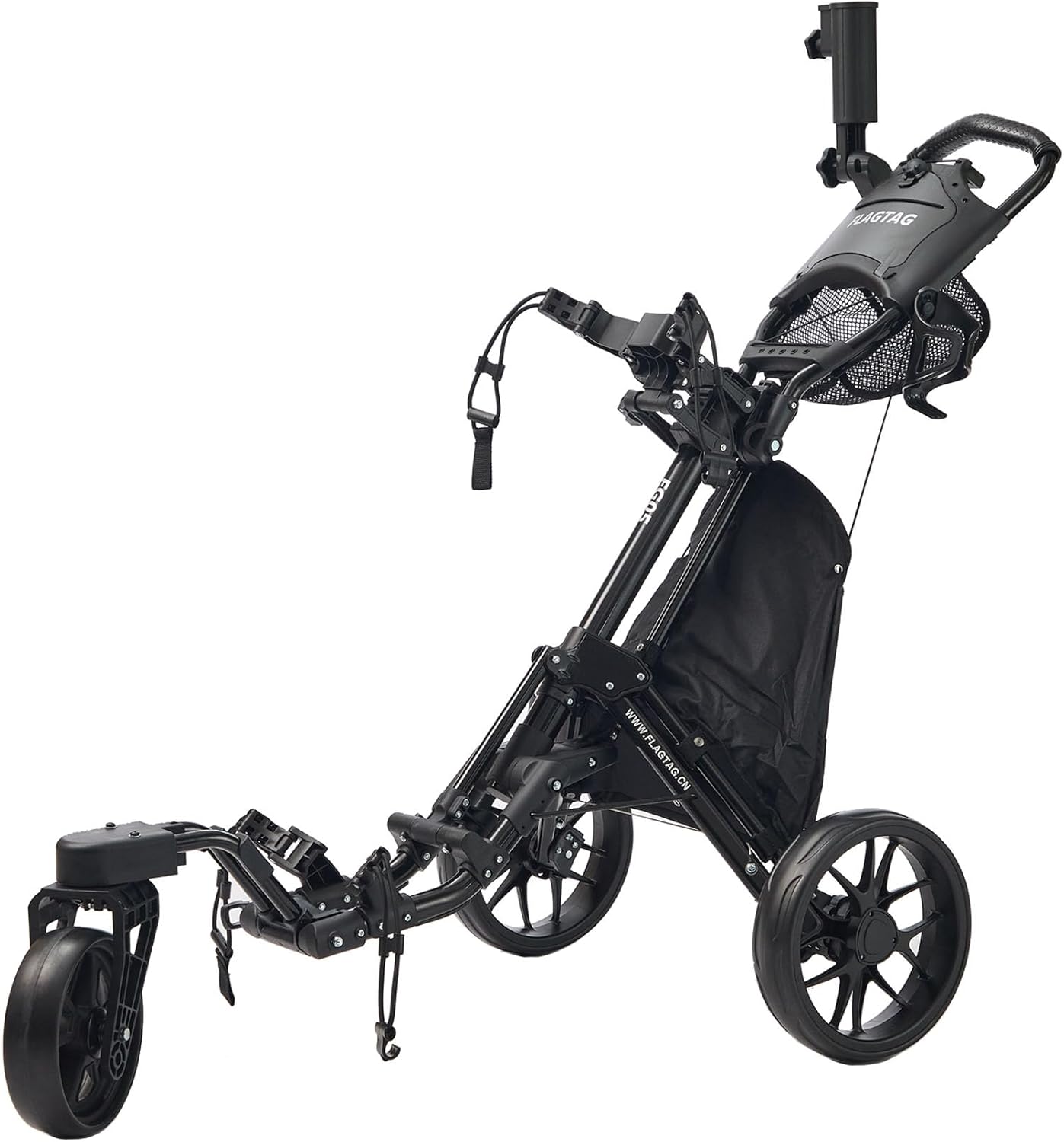 Golf Push Cart 3 Wheel with 360 Swivel Front Wheel for Easy Use