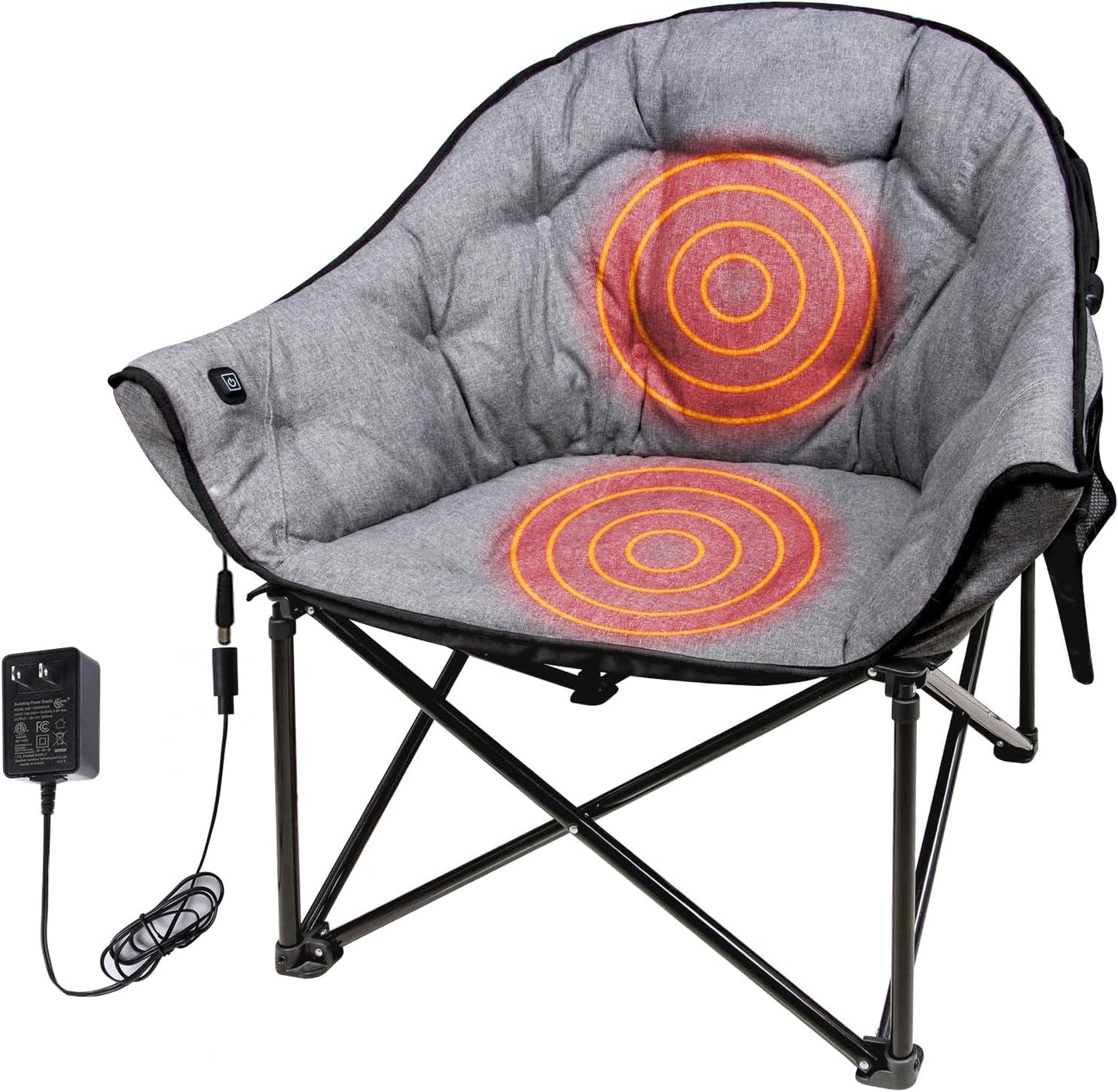 NUOLAN Fast-Heating Camping Chair: Safety Timer, Ultra-Comfort