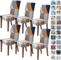 SPRINGRICO Chair Covers for Dining Room 6 Pack - Stretch, Washable