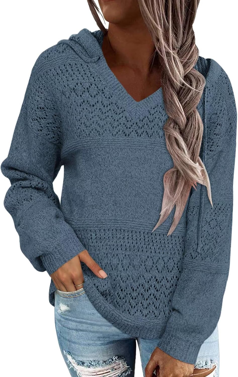 FEKOAFE Women's Striped Color Block Hoodies for Fall Fashion