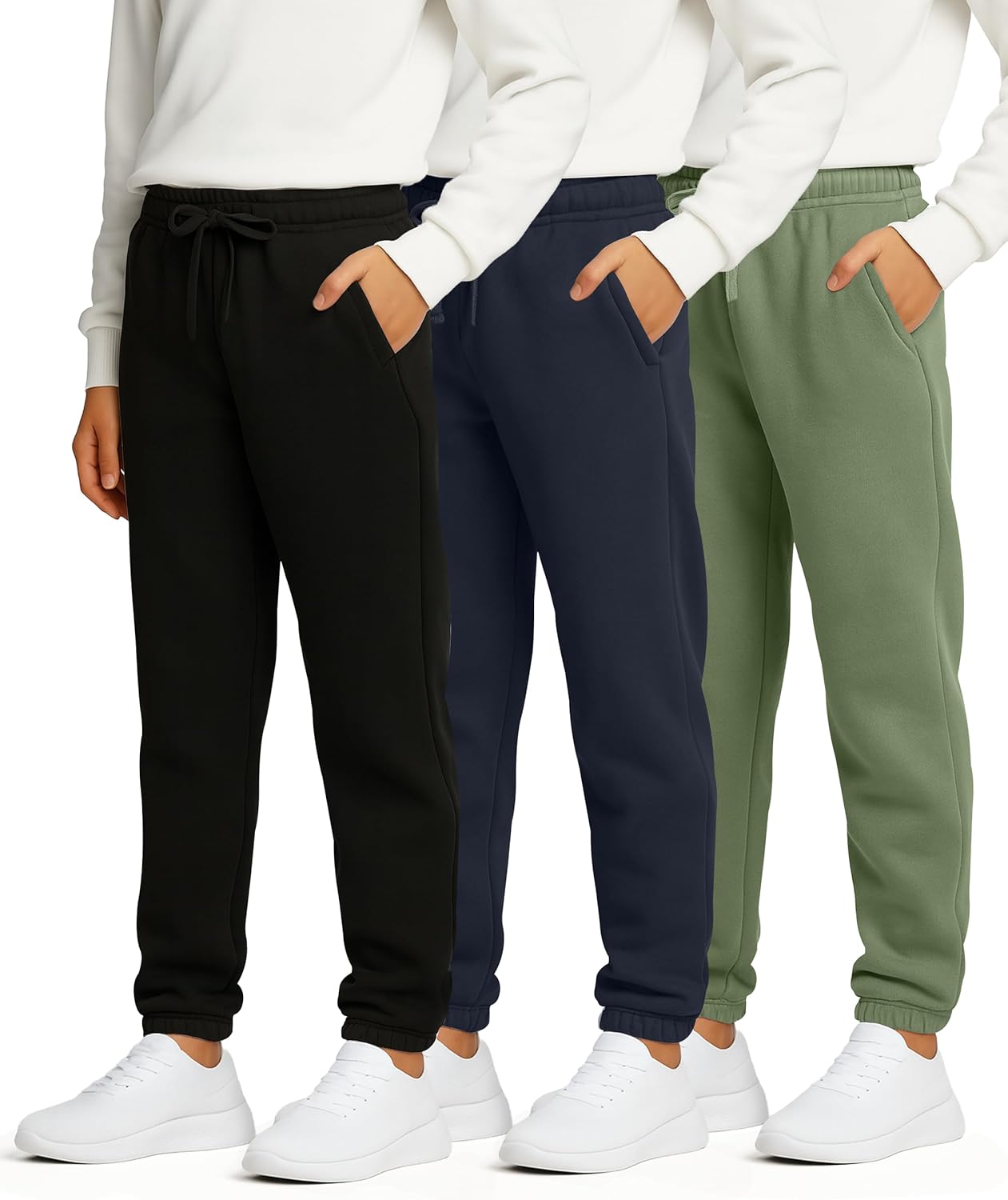 Boys' Fleece Athletic Jogger Sweatpants for Active Play