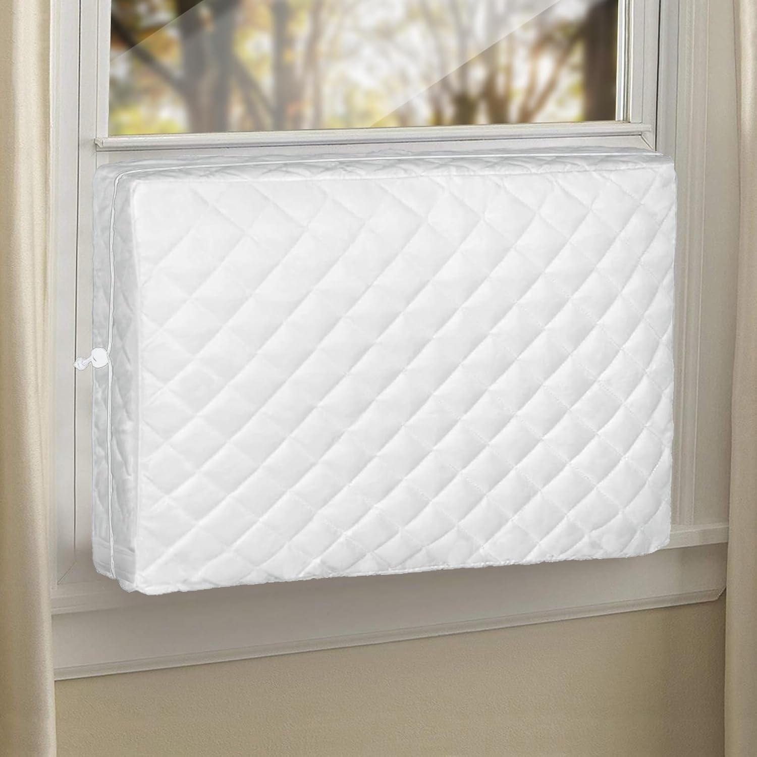XL Beige Indoor Window AC Cover - Winterproof Protection