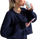 Women's Chunky Button Down Cropped Cardigan - Bright Y2k Knit