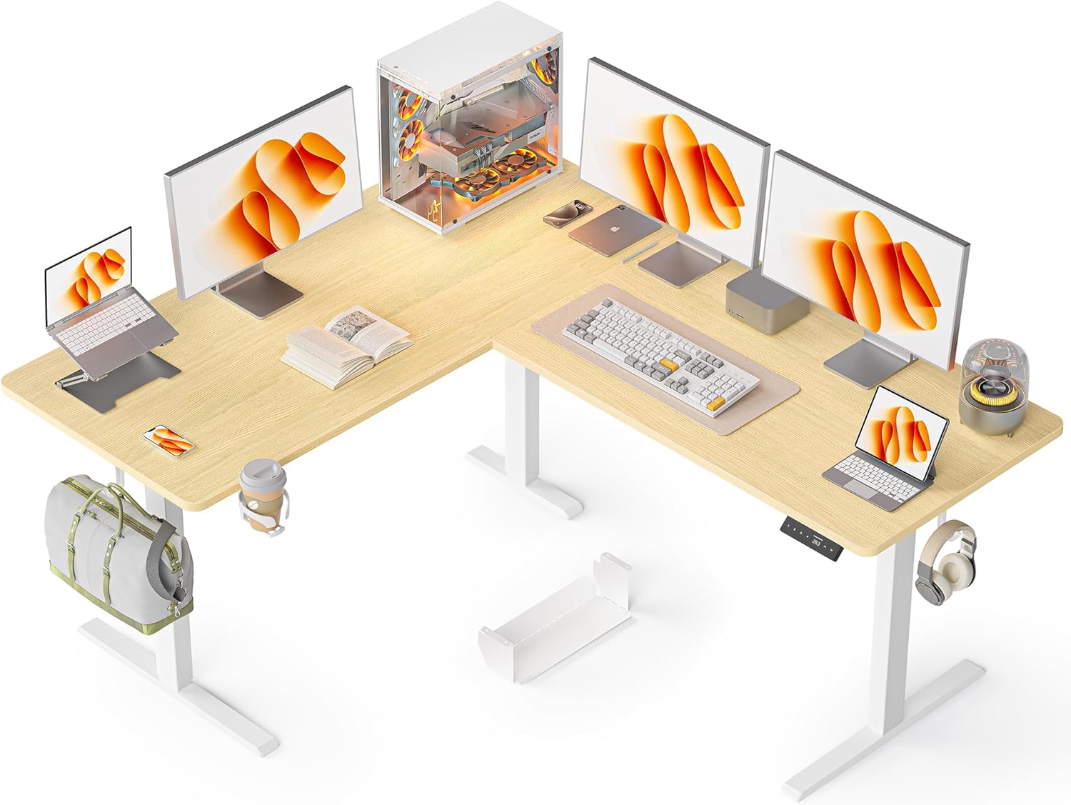63X55 Inches Reversible L Shaped Standing Desk for Home Office