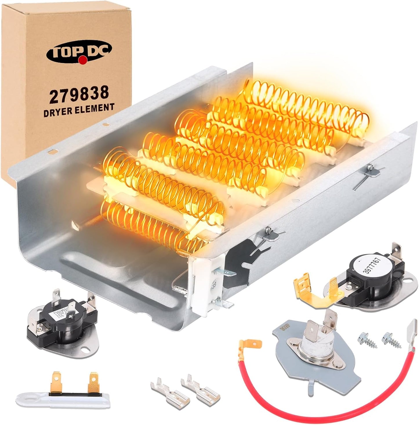 TOPDC 279838 Dryer Heating Element Kit for Whirlpool Kenmore