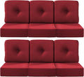 Red 22x24/22x25 6-Inch Deep Seat Cushions Set of 6 - Outdoor Patio