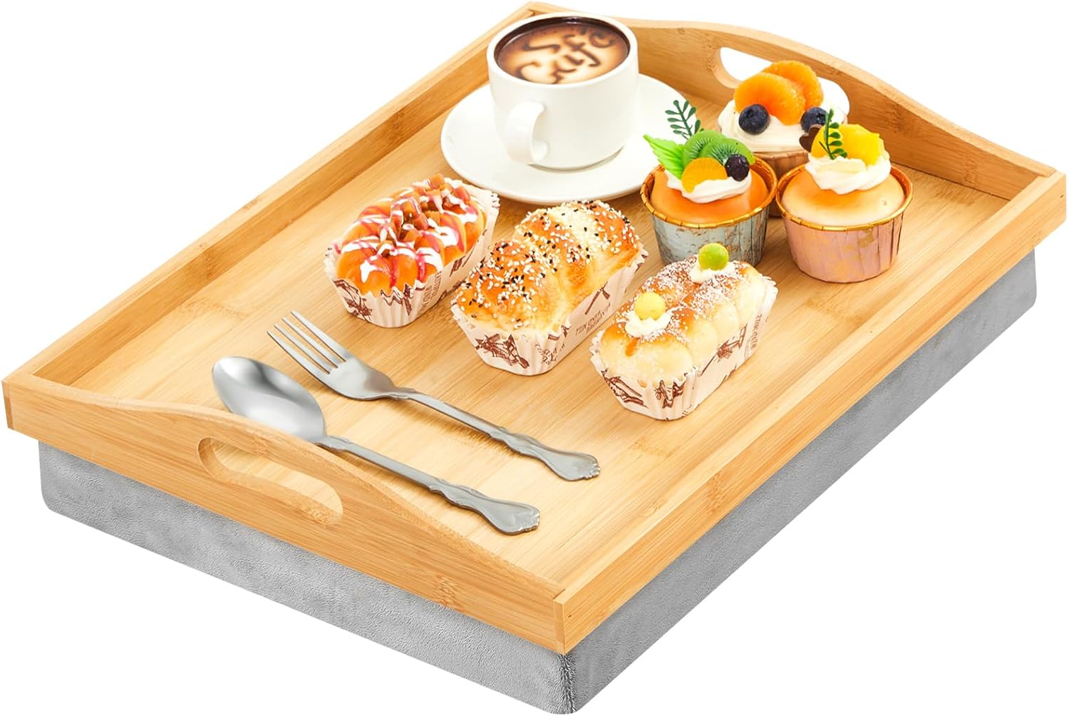 Bamboo Lap Tray with Pillow - Comfort & Convenience!