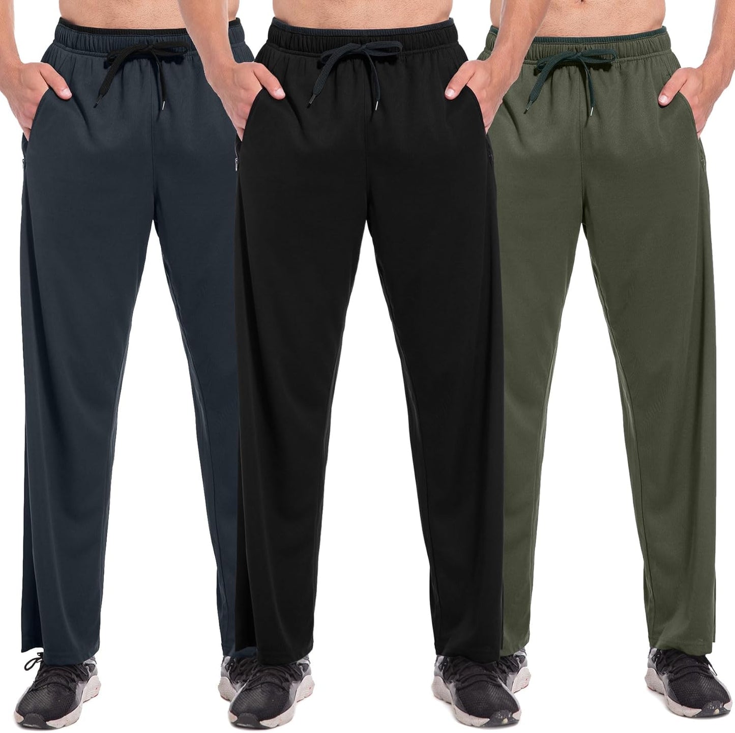 SACUIMAN Mens Sweatpants with Zipper Pockets for Workouts