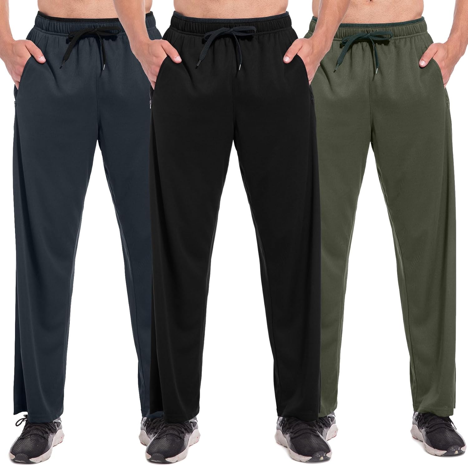 SACUIMAN Mens Sweatpants with Zipper Pockets for Workouts
