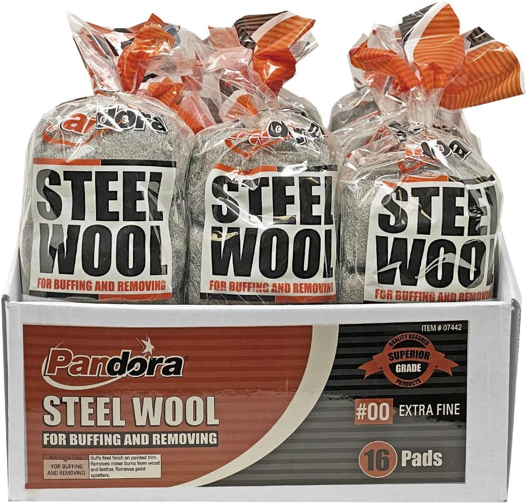 Pandora Steel Wool #00 Extra Fine Grade for Buffing and Cleaning