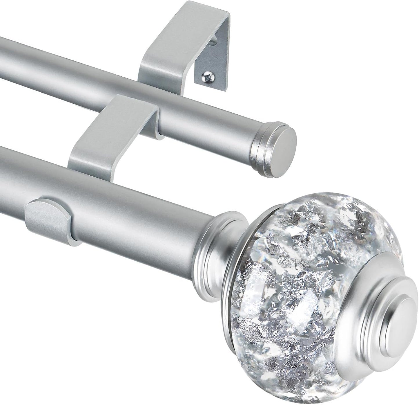1 Inch Double Curtain Rods for Windows 36 to 72 Inches Long