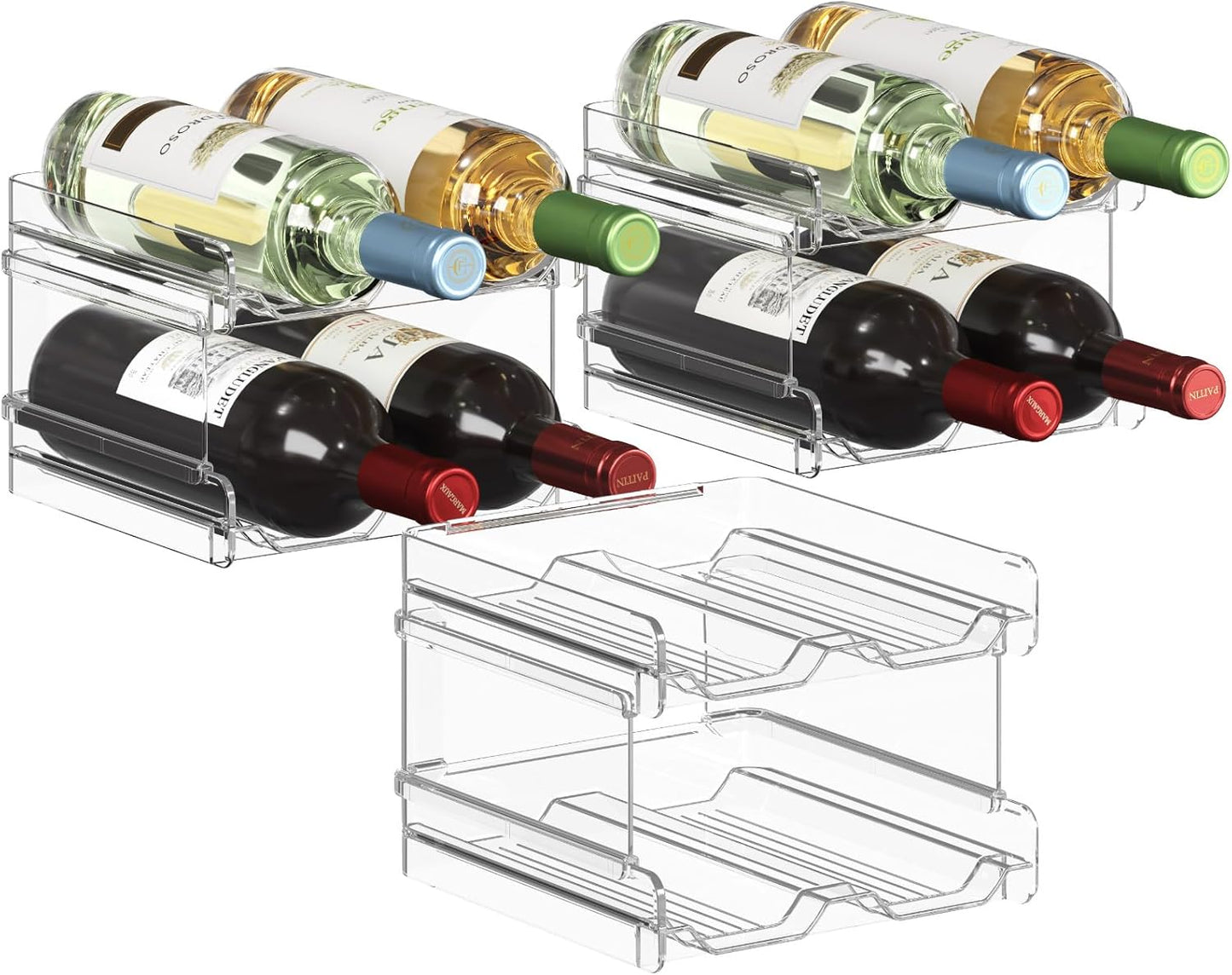 Lifewit Plastic Stackable Wine Rack for Refrigerator & Countertop
