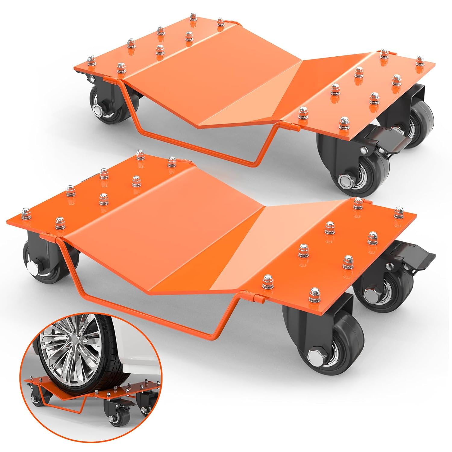 Car Wheel Dolly Set of 2 for Easy Vehicle Movement and Storage